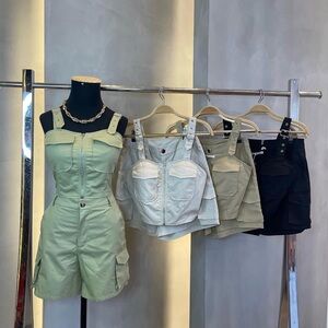 Stylish Utility Romper and Skirt Set